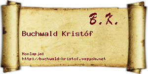 Buchwald Kristóf névjegykártya
